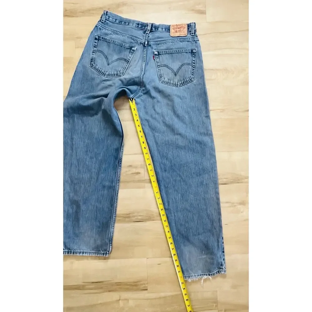 Levis 550 Relaxed Fit Jeans Men 38x34 Light Wash Blue Tapered Leg Denim